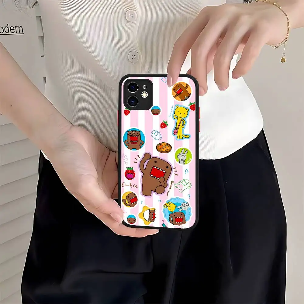 Leuke Domo Kun Fashion Design Ins Telefoonhoesje voor IPhone 14 11 12 13 Mini Pro Max 8 7 Plus X XR XS MAX Doorschijnende Matte Cover