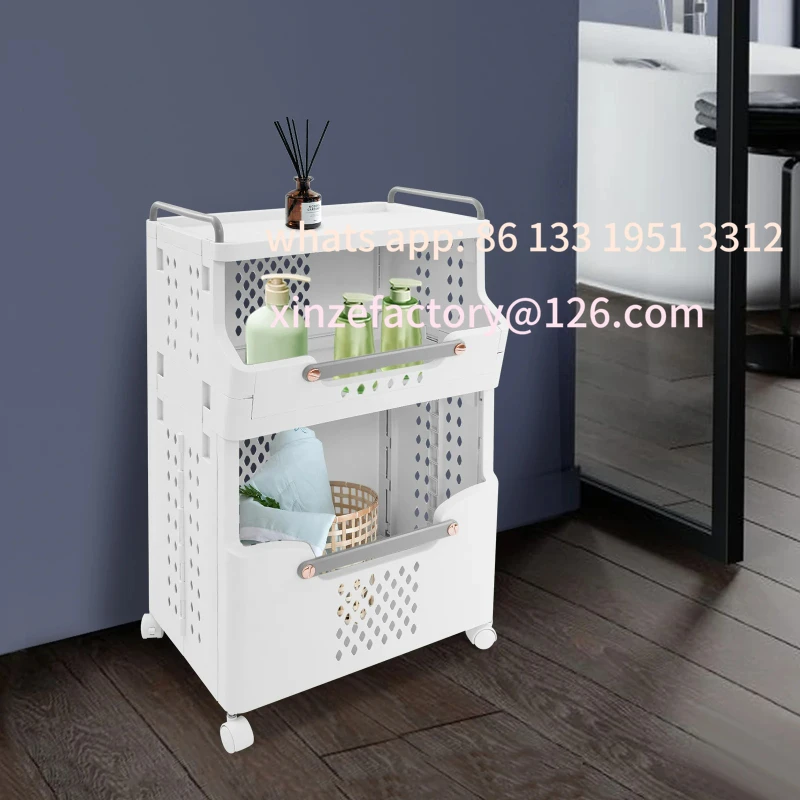 

Customizable Laundry Basket with Wheels Rolling Folding Laundry Basket Space-Saving Dirty Clothes Basket