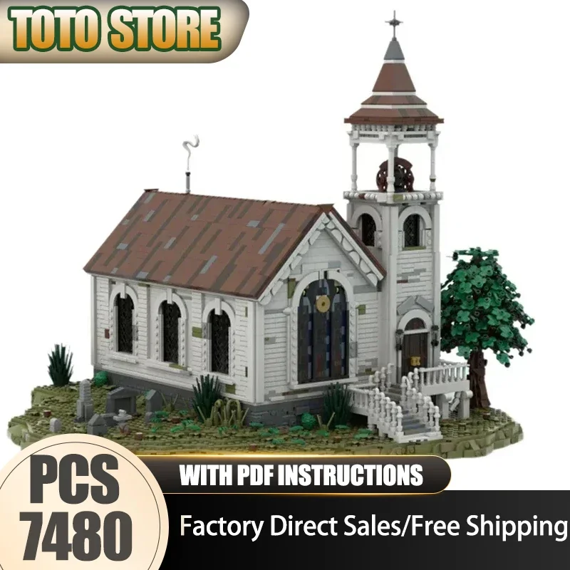 Popular Game Model Moc Building Bricks Western Redemption Church Technology Modular Blocks Gift Christmas Toys DIY Sets Assembly