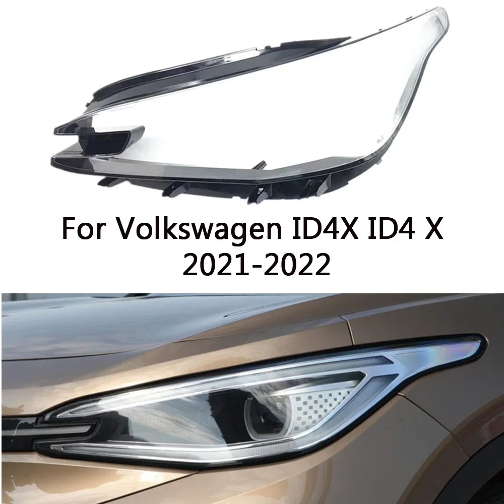 

HTTCCY Front Headlight Cover For Volkswagen ID4X ID4. X ID4 X 2021-2022 Lights Shell Lampshade Head Light Glass Headlamp Lens