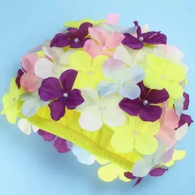 

Fashion Large Floral Swimming Hat Women's Reusable Swim Cap Soft Lightweight Anti-Slip Secure Fit Sun Protection Flower Swim
