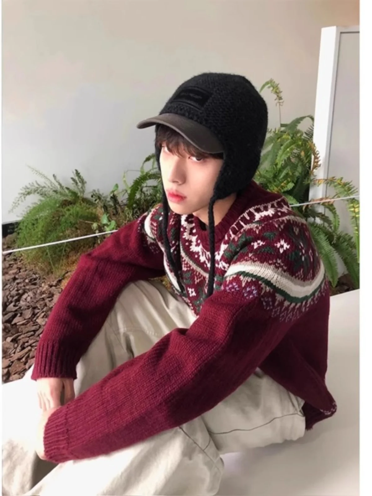 

Cisas Lazy Retro Knitted Sweater round Ne Tassel Design Men Women Faion Brand Autumn Winter High Sensation Knitwear