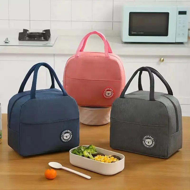 

Insulated Lunch Bag For Women Bento Pack Aluminum Foil Rice Bag Meal Pack Canvas Foil Lunch Box Student Bento Handbag Insulation
