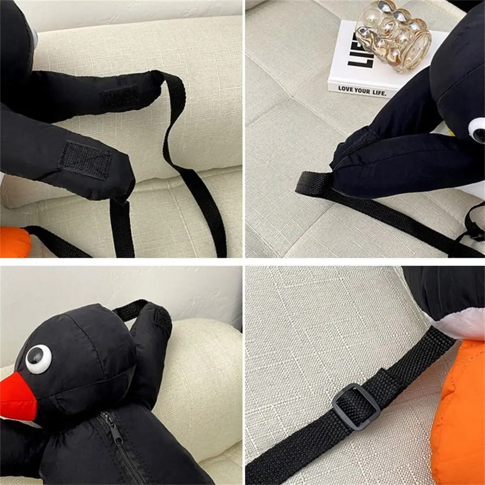 Preto para crianças brinquedos macios mochila de pelúcia animal de pelúcia saco de pelúcia pinguim mochila de pelúcia pinguim brinquedo de pelúcia bolsa de ombro