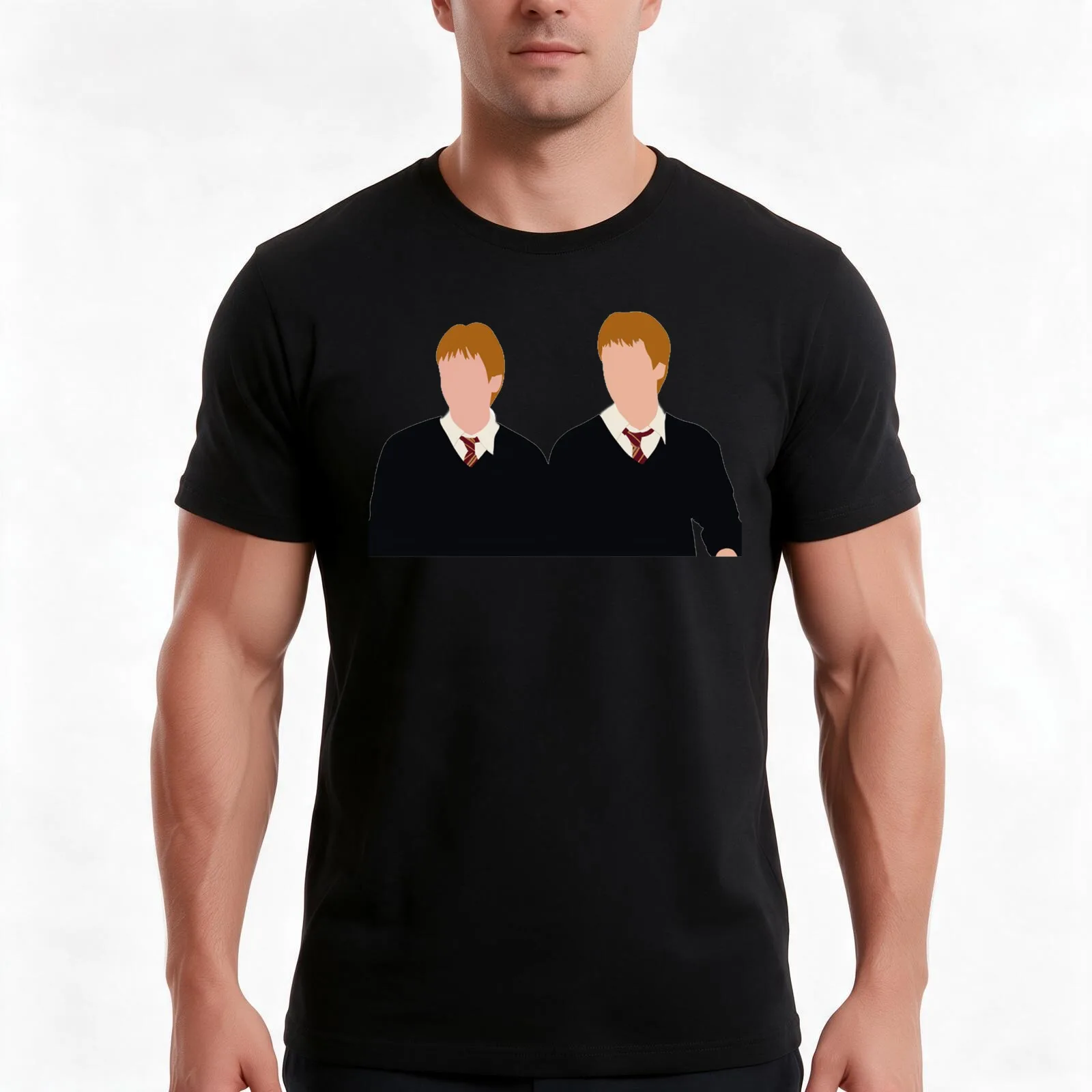 Fred And George Weasly T-Shirt, Summer Casual Cotton Tee, Oversized Streetwear Tops, Vintage Graphic Print, Unisex Men Women