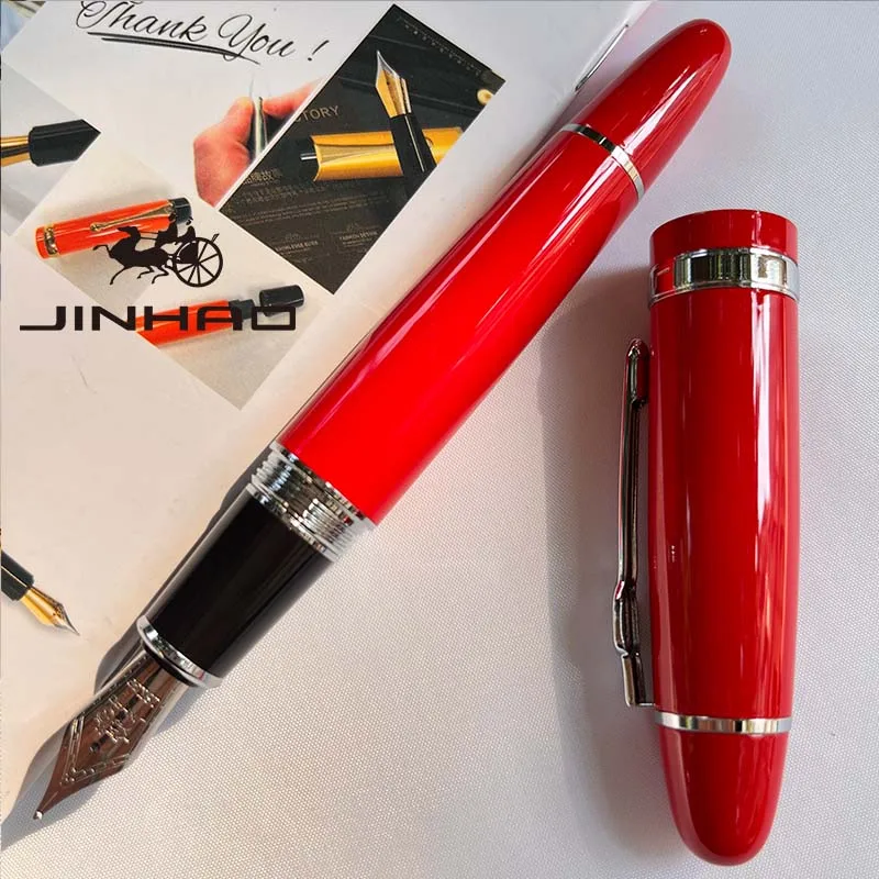 1 STKS JINHAO 159 Klassiek ontwerp zilveren rand kalligrafie Iridium zakelijke pen met converter