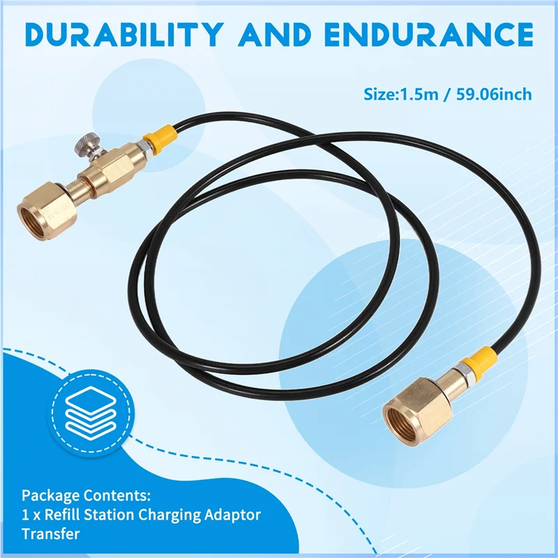 Station de recharge de réservoir ABXF-O2, transfert d'adaptateur de charge avec tuyau de 1.5M 5 pieds W21.8-14 à W21.8-14 (DIN 477)