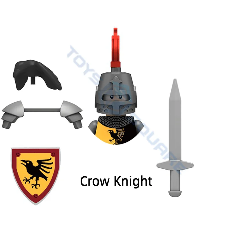 The Medieval Crow Black Hawk Red Lion Bat Knight Model Blocks MOC Bricks Set Gifts Toys For Children N805-N808