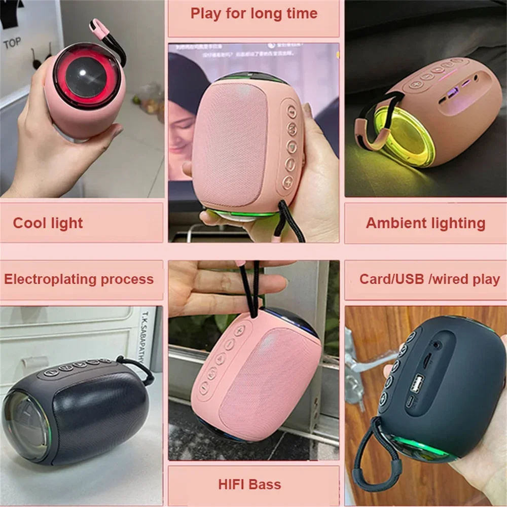 Sound Support TF Card FM Powerful Portable Bluetooth Speaker Box Outdoor Sound Ra Pink Speaker Bluetooth Box Waterproof 10W Bass