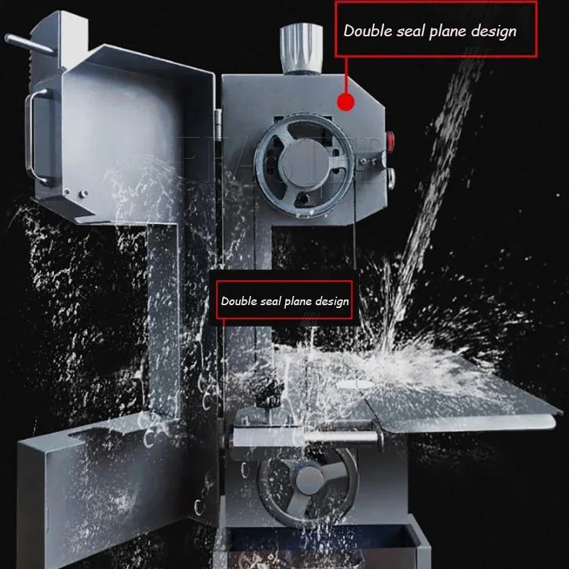 

Коммерческая электрическая ленточная пила для мяса, машина для распиловки костей на столешнице из нержавеющей стали для ребер, свинины, мяса, рыбы, курицы, говядины, костей