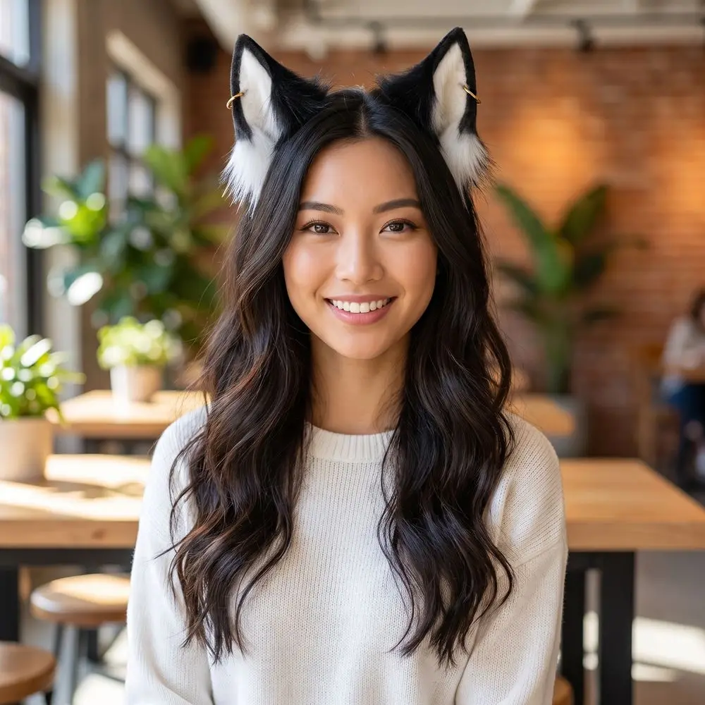 Practical Animal Cat Ears Headband Furry Artificial Lolita Ears Headwear Hair Accessories Faux Furs Cosplay Headband Children