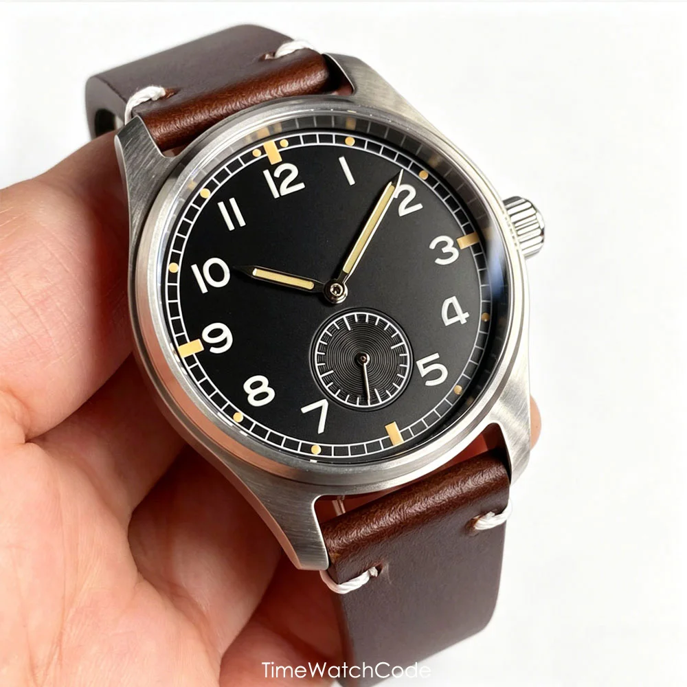 Tandorio Pilot Aviator Automatic Men's Watch ST1701 39mm 316L Steel/Bronze/Titanium Waterproof Luminous Dial Sapphire Crystal