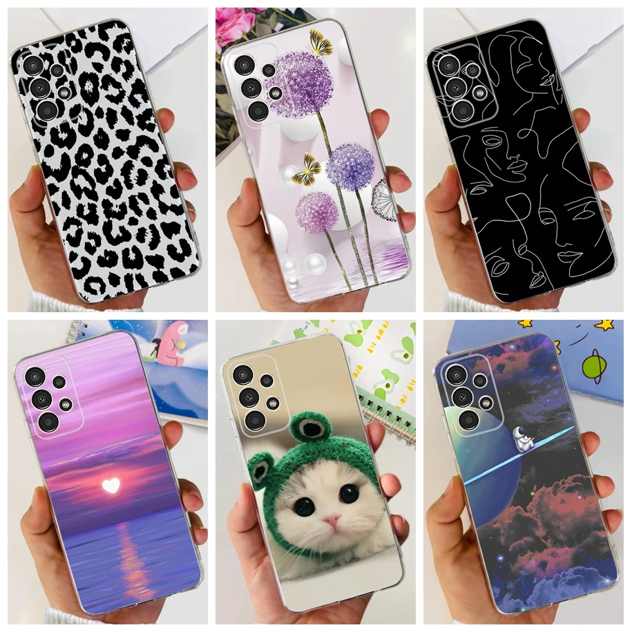 

For Samsung A13 Case A135 SM-A135F Phone Back Cover Lovely Cartoon Printed Soft Funda For Samsung Galaxy A13 A23 A33 5G TPU Case