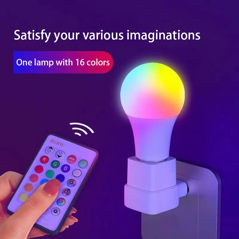 16 Colors 220V RGB Bulb LED Multicolor Bulb E27 Household Lighting Dimmable 24 Key Remote Control Smart Lamp Atmosphere Light