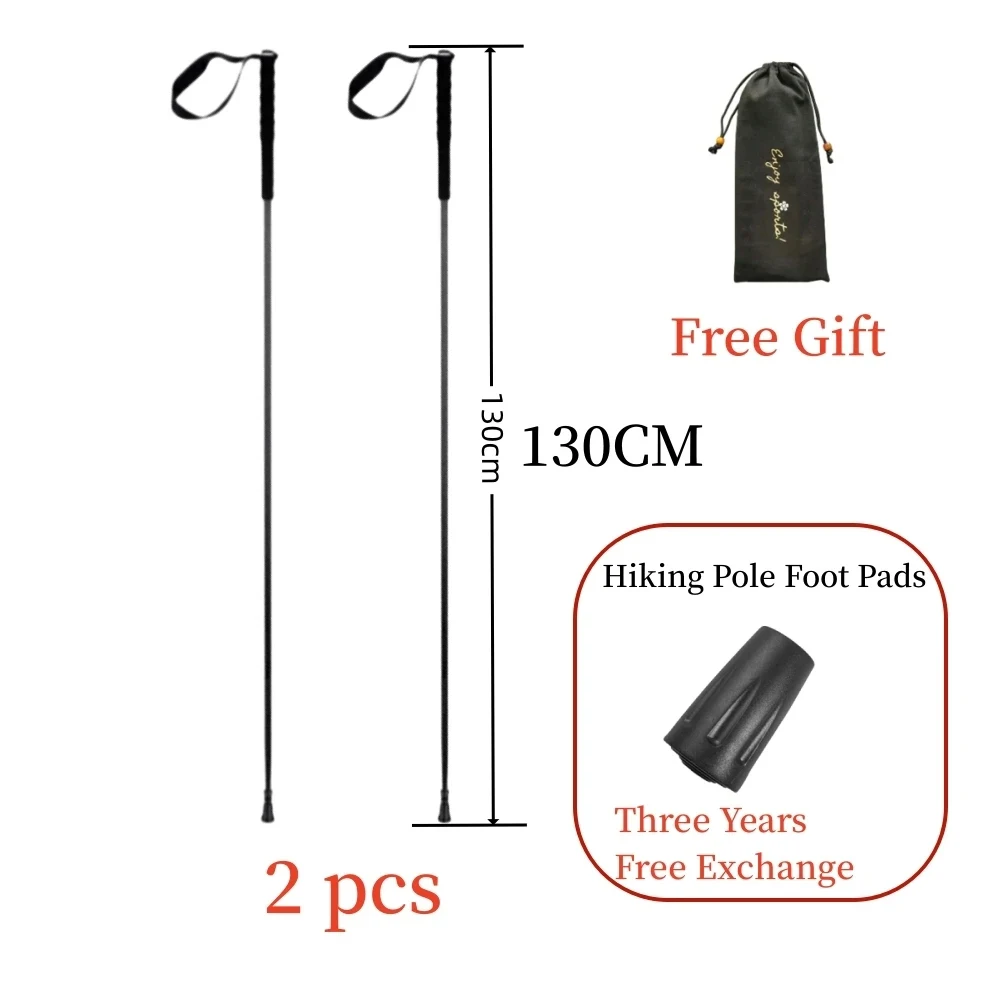 

2PCS New Carbon Fiber Trekking Pole 5-Section Trekking Pole Carbon Ultralight Portable Camping Trip Folding Trekking Pole