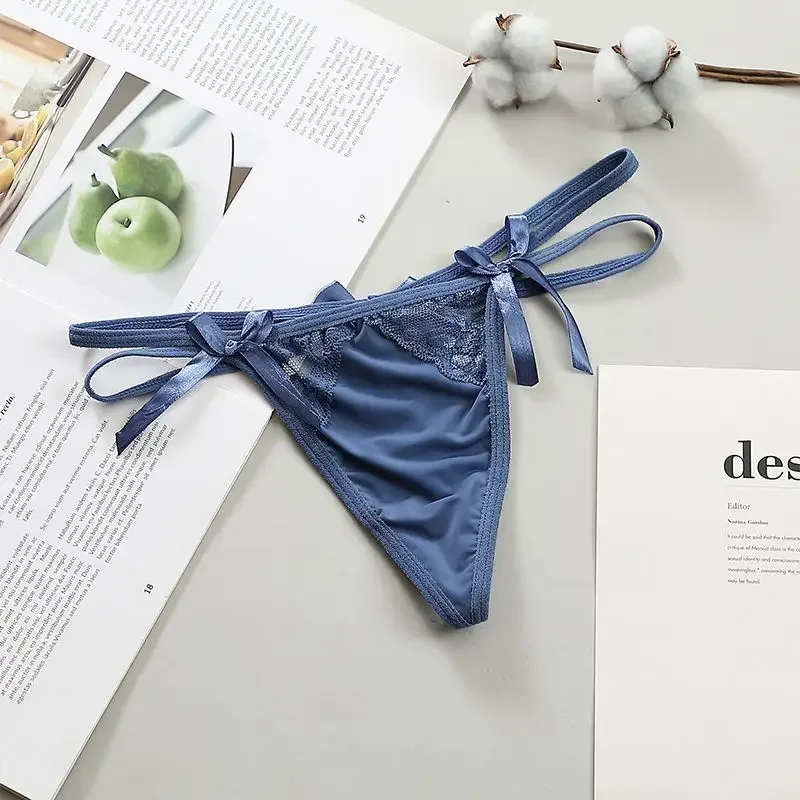 

Quick-dry Briefs One-word Thong with Bow, Ultra-thin Pants for Women, Sexy One-line Sex Panties, Hot Passion Seduction Triangle