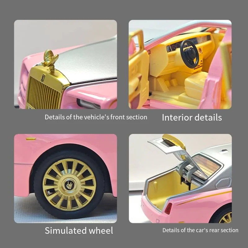 Modelo de carro de luxo 1:24 - Veículo de liga 24052 - Veículo de som e luz com sistema de propulsão - Modelo de veículo de brinquedo infantil