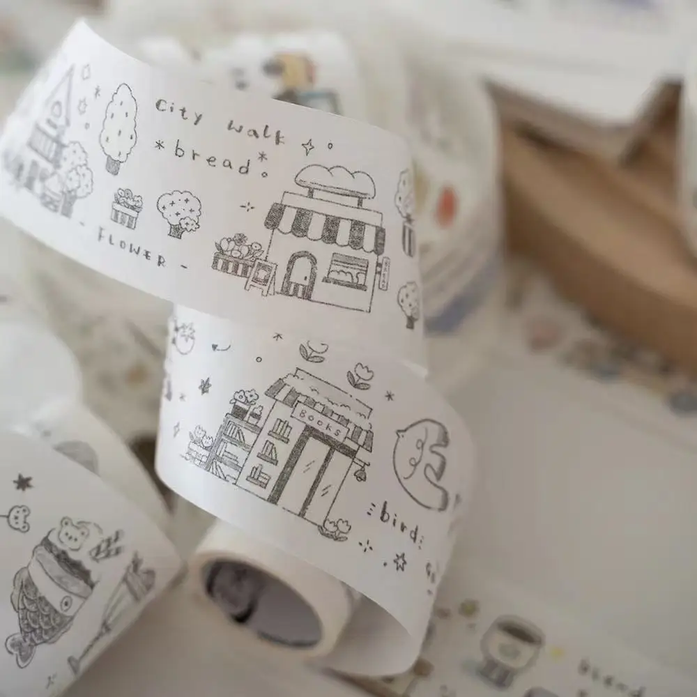 Orange Studio Vintage Home Coffee Washi PET Tape Planner DIY Card Making Scrapbooking Plan Decorative Sticker