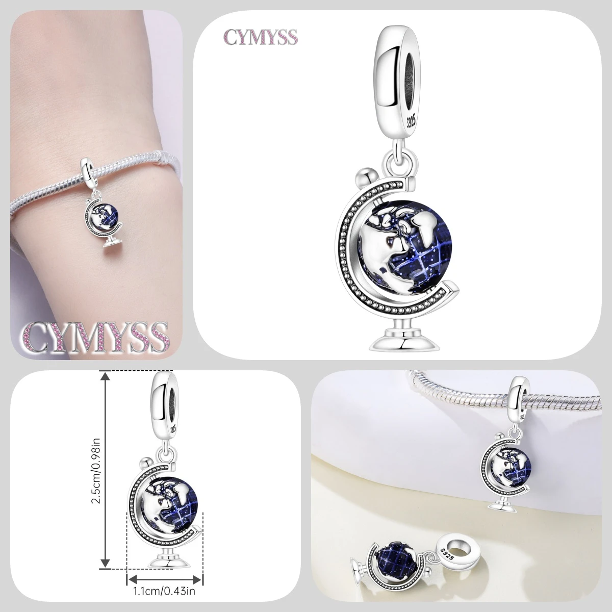 Zierlicher Anhänger aus 925er Sterlingsilber mit Engel-Gebetsperle, passend für Armreif, Armband, Halskette, DIY-Schmuck, Geburtstagsgeschenk für Frauen – Detail 20