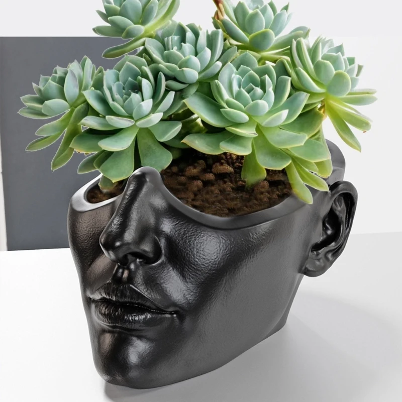 Human Face Figurine Plant Vase Molds for Crafting Vase Home Table Decorations