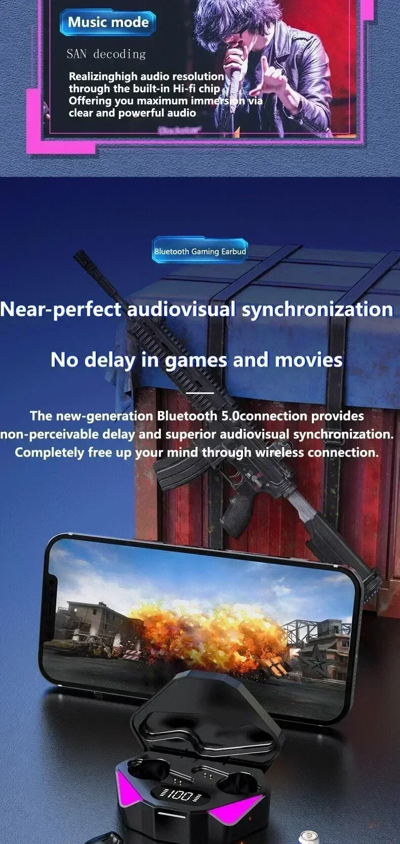 X15 Tws Wireless Bluetooth Headphones With Low Latency Gaming Mode_voghion.com