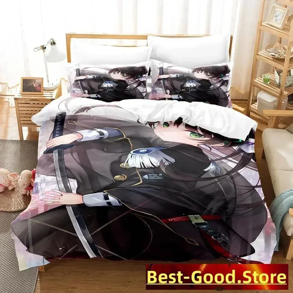 Heaven Burns Red Anime Printed Bed Set Duvet Cover Pillowcase Bedding Set Bed Linen Sheet Quilt Cover Full Queen King Size