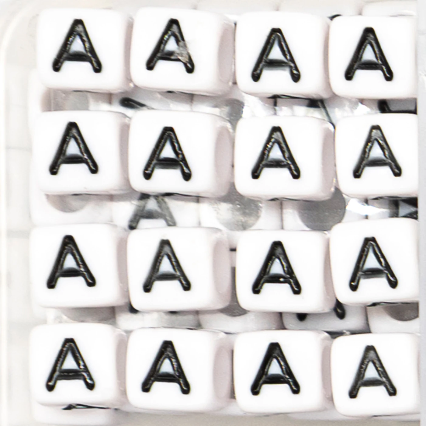 100PCS/lot 6MM A-Z Square White Letter Acrylic Loose Spacer Beads Alphabet Bead Jewelry Making Supplies Diy Handmade Accessories