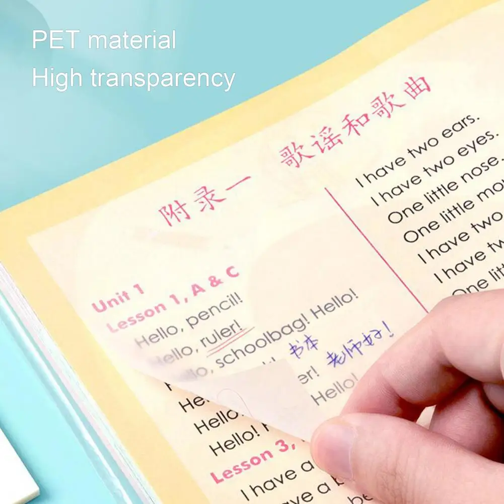 100 Sheets Memo Paper Self-Adhesive PET Portable Clear Writing Sticky Paper   Sticky Paper  Office Supplies