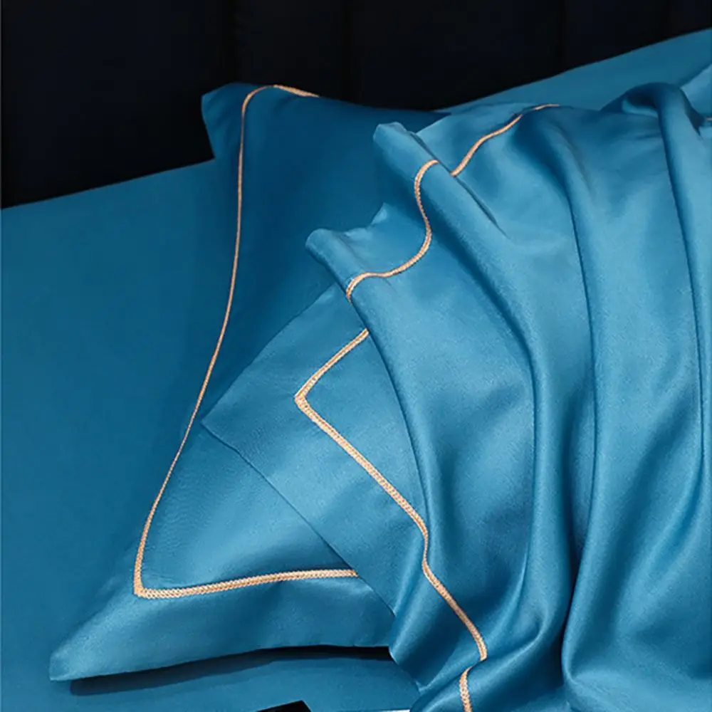 Soft Silky Pillow Covers Wide Edge Waterproof Pillow Sham Quilted Stain-Resistant Envelope Style Pillow Covers Hotel Home