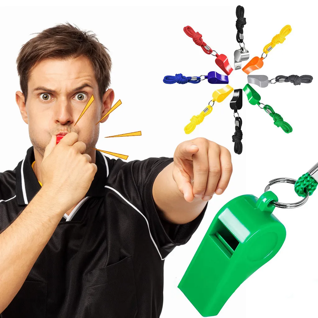 Loud Referee Whistle Metal Keychain Coach Sports Training Blow Safety Attention Tool Whistling Tool Lanyard Outdoor Games T1