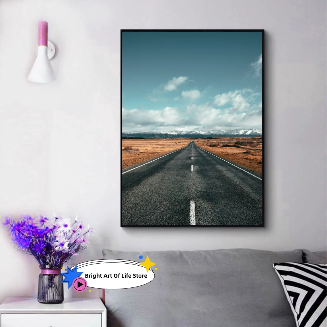 Road To The Snowy Mountains Print, Travel Vibe Wall Art Print, Beautiful Photography Print From New Zealand Art Poster