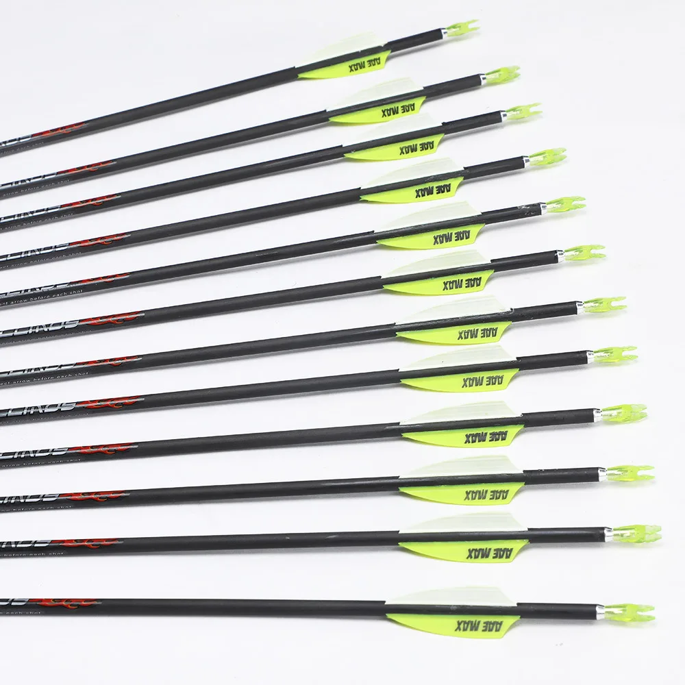 

12pcs ID4.2/6.2 Pure carbon arrow (customizable）Finished Arrow