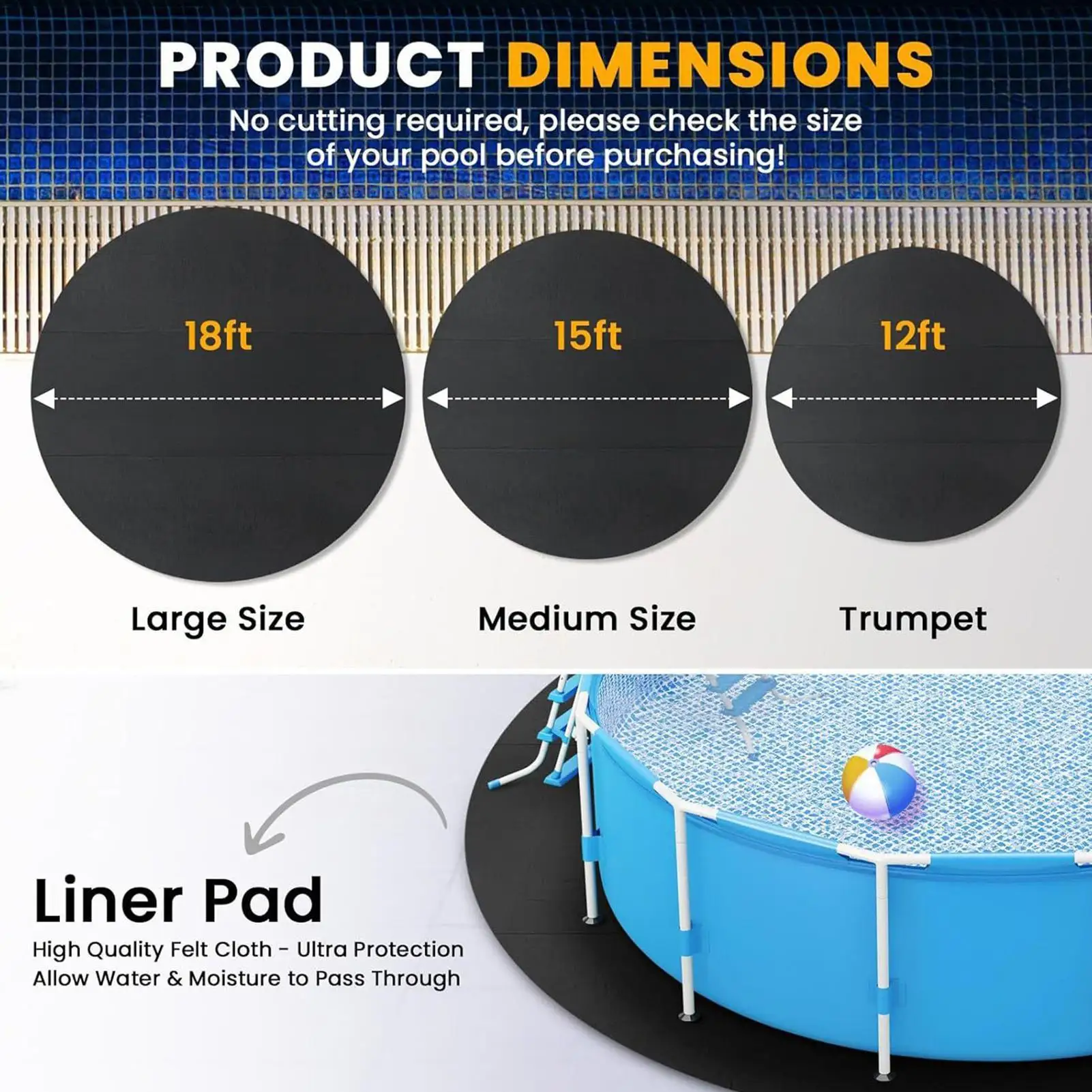 Runde Pool-Liner-Matte für Aufstellpools …