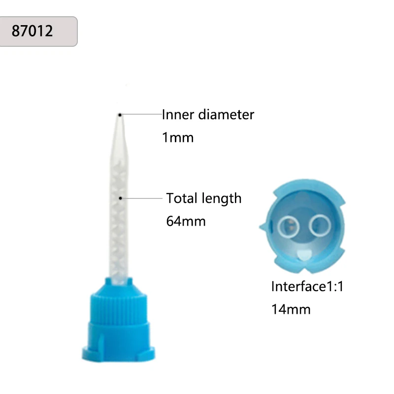 50/100PCS Tandheelkundige Mengtips Siliconen Rubber Mengtip Tandheelkundige Afdrukmaterialen Mengbuis Prothese Laboratorium Kleurbuizen
