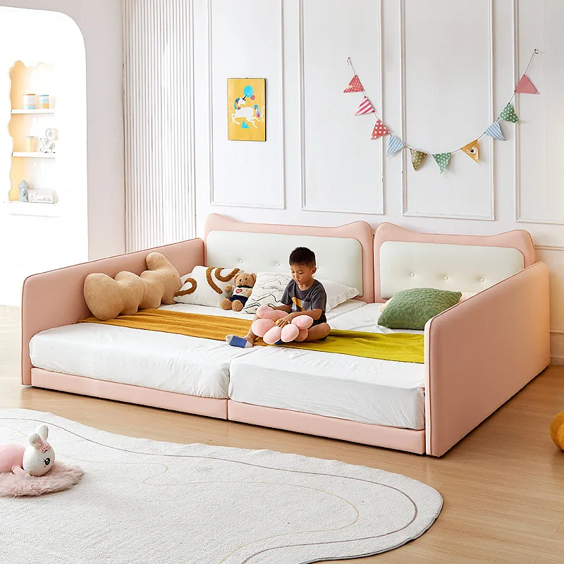 Children's furniture twin parent-child bed girl princess bed guardrail splicing bed a family of four mother beds