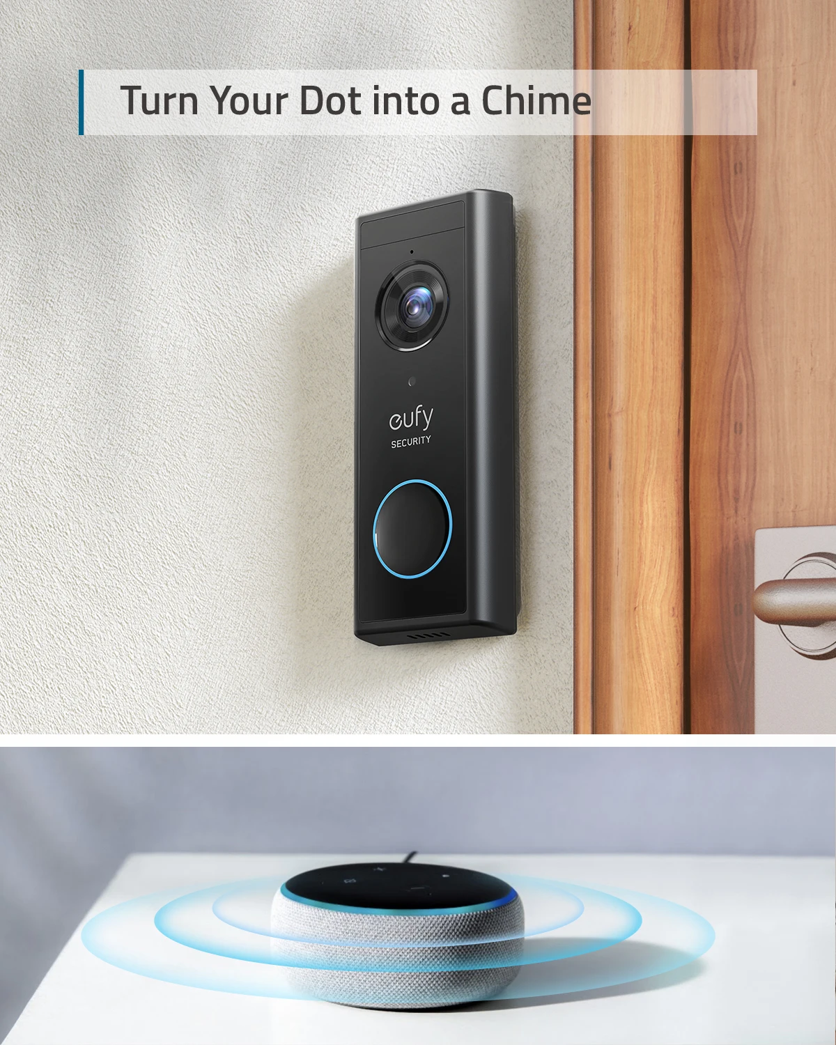 Top Security Video Doorbell Camera Kit, Alimentado por Bateria, Resolução 2K, Criptografado, Armazenamento Local, Sem Taxas Mensais, Smart Home