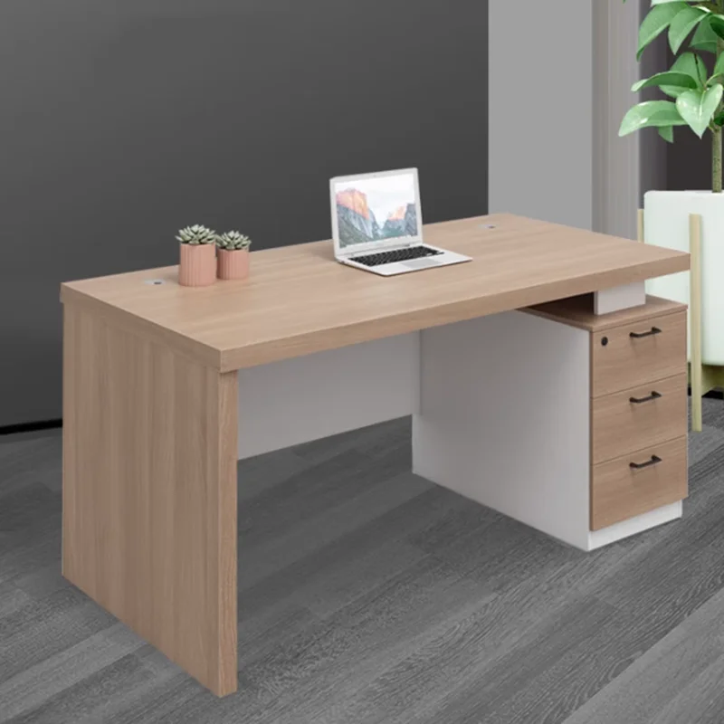 

Wooden Minimalist Office Desk Modern Aesthetic Nordic Storage Office Desk Bedroom Computer Shelves Escrivaninha Salon Furniture