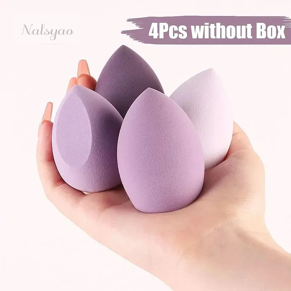 4pcs Makeup Sponge Cosmetic Puff Dry Wet Combined Foundation Egg Bevel Cut Face Blender Powder Puff