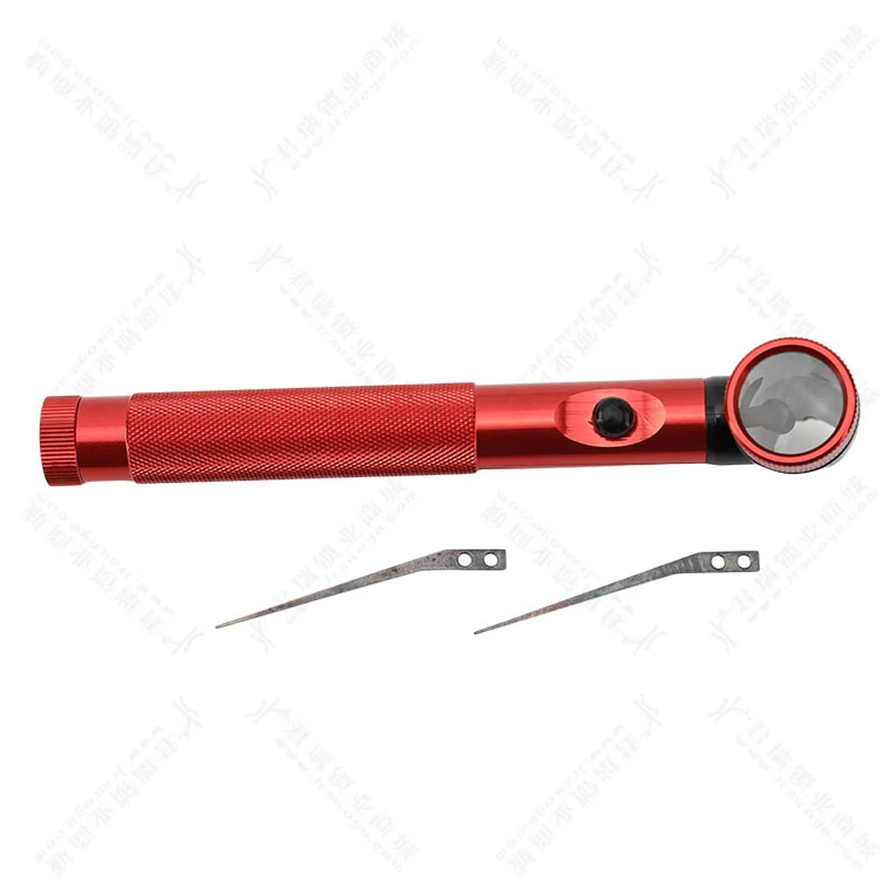 JMCKJ Professional Locksmith Tool Portable Hawkeye Dial Needle Red With 2PCS Straight Needle With Lamp Magnifying Glass