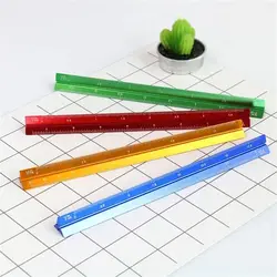 Aluminum Alloy Triangular Scale Ruler Multi-function Technical Measuring Ruler 15cm 30cm Colorful Metal Ruler