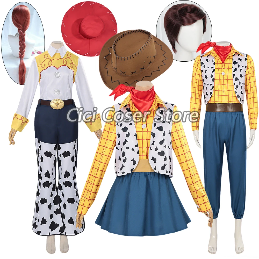 

Костюм для косплея Вуди и Джесси из аниме «Тайна кукольной фабрики» от Энди Дэвиса, комплект униформы вестерн-ковбоя с шляпой, для мужчин и женщин, для Хэллоуина, вечеринок и ролевых игр