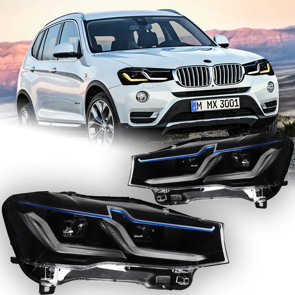 BMW X3 F25 2014-2017 용 자동차 조명, LED 헤드라이트 프로젝터 Lens2014-2017 X4 F26 헤드 램프 Drl 자동차 액세서리