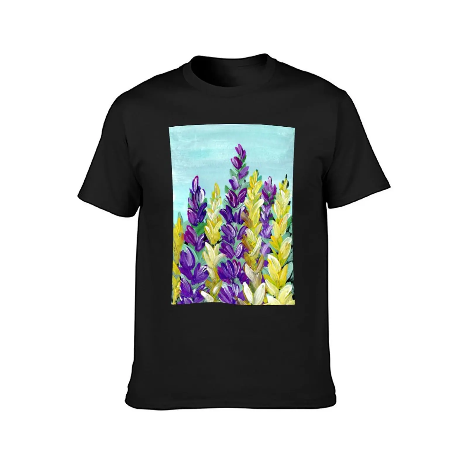 Summer meadow. Floral painting collection T-shirt sublime funnys for a boy Short sleeve tee mens t shirt graphic