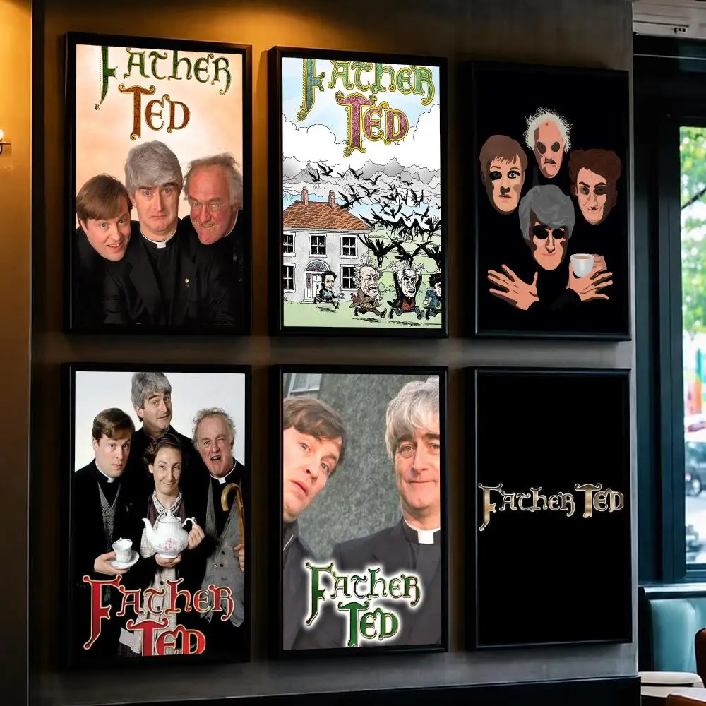 tv series F-Father Ted-D Poster Removable Wall Sticker for Home Cafe Bar Office Interior Decor