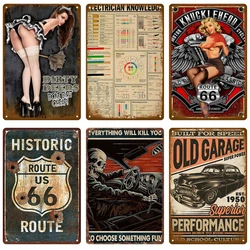 Retro Motor Oil Gas Tyre Racing Tin Sign Poster Iron Plates Metal Sign Garage Bar Pub Club Man Cave Home Decor Wall Decor Art