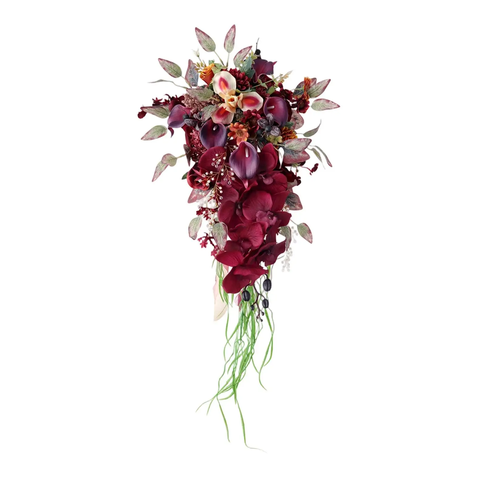 

Свадебный букет «Водопад»: Элегантные романтические шелковые цветы, розы, декор в виде капель воды для свадьбы, подарков на день рождения, Дня благодарения, выпускного вечера