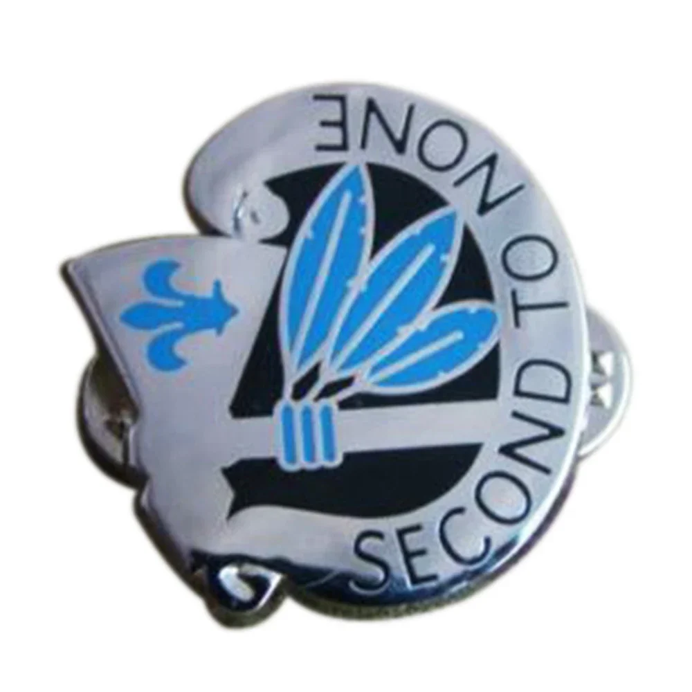 

US ARMY CREST INFANTRY 2ND DIVISION SECOND TO NONE METAL PIN BADGE COCKADE