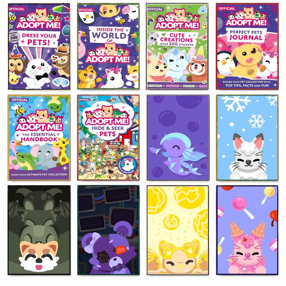 Game Cute A-Adopt Me Poster HD Print Wall Art Bedroom Dorm Office Gaming Room Cafe Gifts