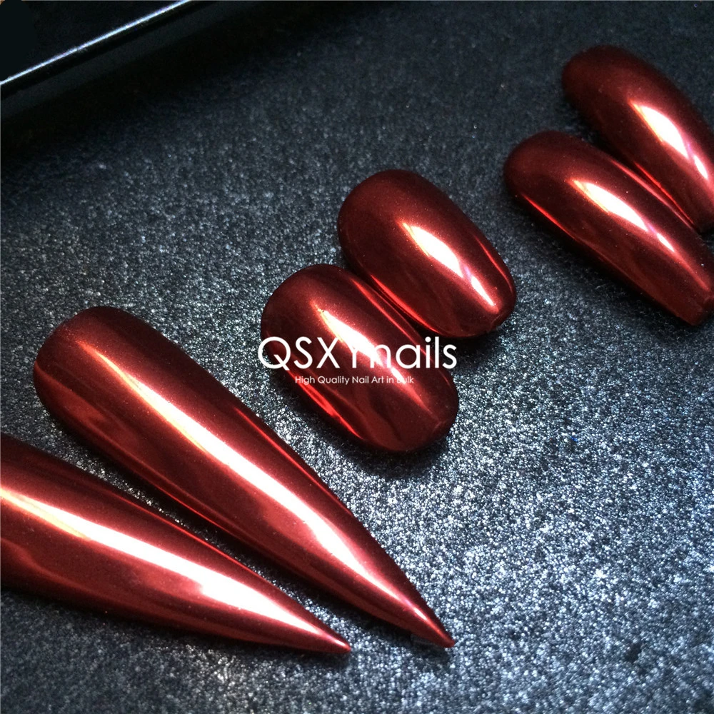 0.5g Dark Red Chrome Mirror Powder Nail Smooth Rubbing Pigment Glitter for Gel Polish Nail Art Manicure Decoration