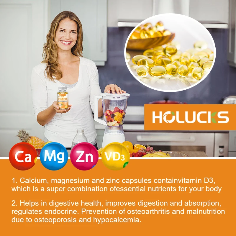 Calcium, Magnesium, Zinc and Vitamin D3 - Supports Bone Strength, Teeth, Muscle and Immune Health, Vitamin & Mineral Supplement